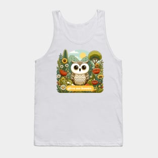 Give No Hoots - Carefree Owl in Bloom Tank Top